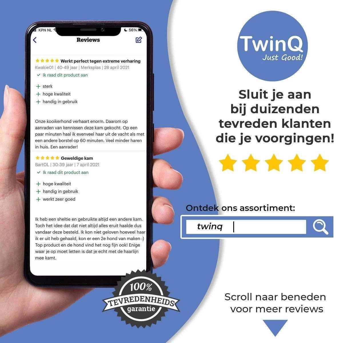 TwinQ Vachtverzorgingsset Hond/kat - Professionele 2-zijdige Ondervacht Kam - Klittenkam Voor Honden En Katten - Verwijderd Klitten En Voorkomt Haaruitval - Incl. Vlooienkam En Tandenborstel 11 TwinQ Vachtverzorgingsset Hond/kat - Professionele 2-zijdige Ondervacht Kam - Klittenkam Voor Honden En Katten - Verwijderd Klitten En Voorkomt Haaruitval - Incl. Vlooienkam En Tandenborstel - Afbeelding 9