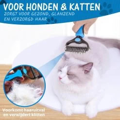 Woodoro 2-Zijdige Kattenkam Voor Ondervacht - Voorkomt Haaruitval - Verwijdert Klitten -Dierenwinkel 1200x1200 734