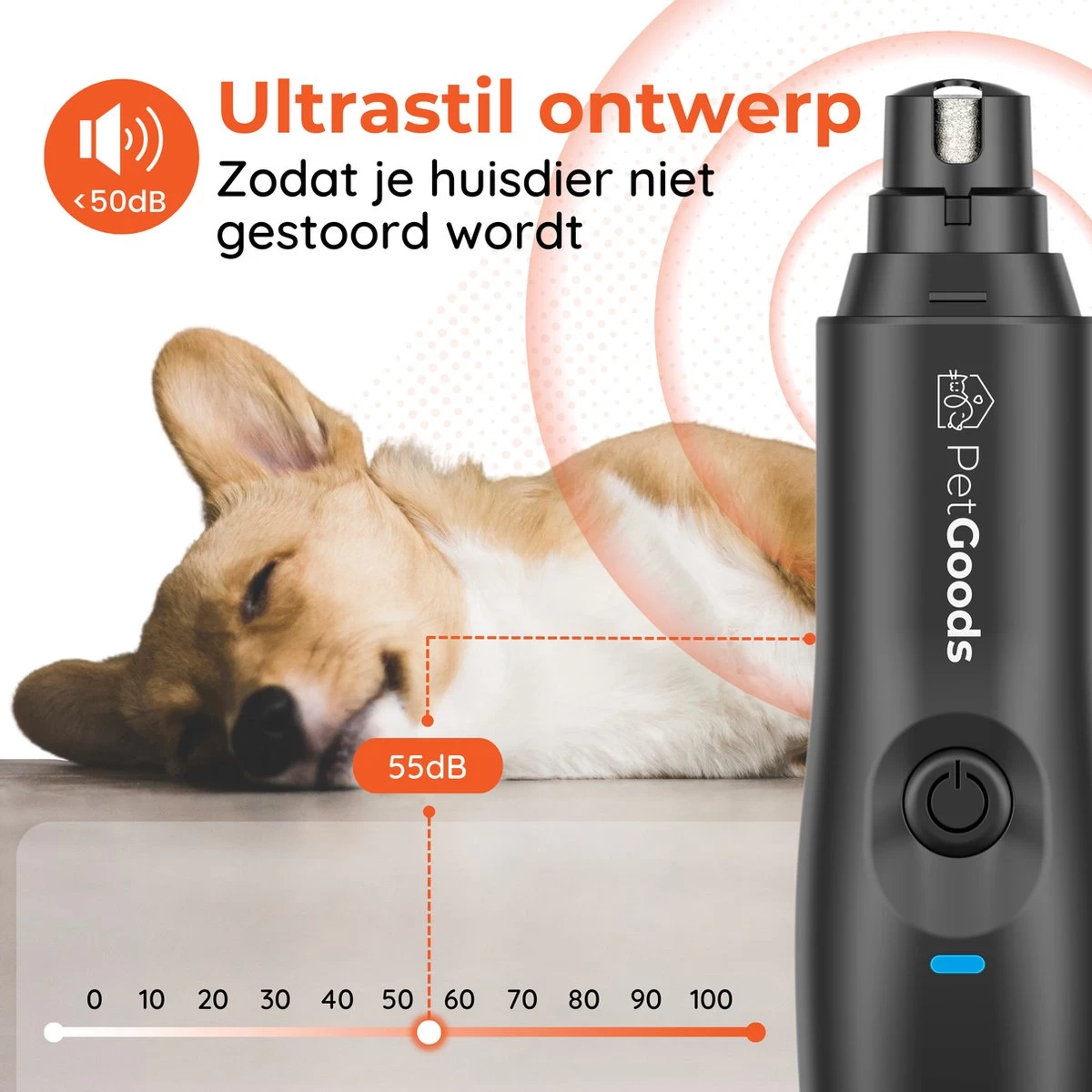 PetGoods Elektrische Nagel Vijl Voor Huisdieren - Incl. 2 Vijlen - Honden/Katten/Dieren - Draadloos 5 PetGoods Elektrische Nagel Vijl Voor Huisdieren - Incl. 2 Vijlen - Honden/Katten/Dieren - Draadloos - Afbeelding 3