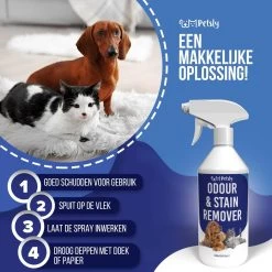 Petsly Odour & Stain Remover - Geurverwijderaars - Urine Vlekken Verwijderen Urinegeur Verwijderen Met Plantaardige Enzymen - 1L -Dierenwinkel 1200x1200 822