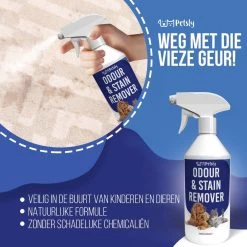 Petsly Odour & Stain Remover - Geurverwijderaars - Urine Vlekken Verwijderen Urinegeur Verwijderen Met Plantaardige Enzymen - 1L -Dierenwinkel 1200x1200 823