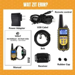W&Z® Anti Blafband Inclusief Afstandsbediening- 3-60KG - Diervriendelijk - Zonder Schok - Vibratie/Audio/Licht - Anti Blaf Band - Water Bestendig -Dierenwinkel 1200x1200 849