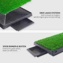 Merkloos Hondentoilet Kunstgras Met Bak - Indoor Dierentoilet - Uitneembare Opvangbak - Puppy Training Pets - Outdoor/Balkon/Tuin/Indoor Toilet - 50x64 Cm -Dierenwinkel 1200x1200 888