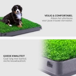 Merkloos Hondentoilet Kunstgras Met Bak - Indoor Dierentoilet - Uitneembare Opvangbak - Puppy Training Pets - Outdoor/Balkon/Tuin/Indoor Toilet - 50x64 Cm -Dierenwinkel 1200x1200 893