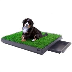 Merkloos Hondentoilet Kunstgras Met Bak - Indoor Dierentoilet - Uitneembare Opvangbak - Puppy Training Pets - Outdoor/Balkon/Tuin/Indoor Toilet - 50x64 Cm -Dierenwinkel 1200x1200 894