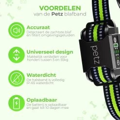 Petz - Anti Blafband - Anti Blafband Voor Kleine En Grote Honden - 5-55 KG - Vibratie En Audio - Diervriendelijk - GEEN Schokken - Opvoedingshalsband Zonder Schok En Diervriendelijk - Waterdicht - Oplaadbaar -Dierenwinkel 1200x1200 896