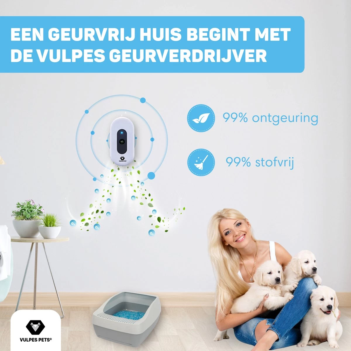 Vulpes Pets® Kattenbak Geurverdrijver PRO - Ozon En Negatieve Ionen Functie - Infraroodsensor - Oplaadbaar - Geurverwijderaar - Air Eliminator - Wit 4 Vulpes Pets® Kattenbak Geurverdrijver PRO - Ozon En Negatieve Ionen Functie - Infraroodsensor - Oplaadbaar - Geurverwijderaar - Air Eliminator - Wit - Afbeelding 2