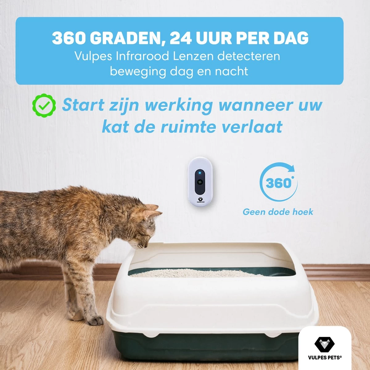 Vulpes Pets® Kattenbak Geurverdrijver PRO - Ozon En Negatieve Ionen Functie - Infraroodsensor - Oplaadbaar - Geurverwijderaar - Air Eliminator - Wit 10 Vulpes Pets® Kattenbak Geurverdrijver PRO - Ozon En Negatieve Ionen Functie - Infraroodsensor - Oplaadbaar - Geurverwijderaar - Air Eliminator - Wit - Afbeelding 8