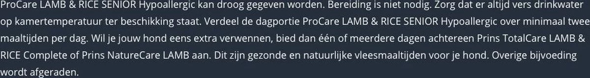 Prins Procare Hypoallergic Senior - Lam & Rijst - Hondenvoer - 15 Kg 19 Prins Procare Hypoallergic Senior - Lam & Rijst - Hondenvoer - 15 Kg - Afbeelding 17