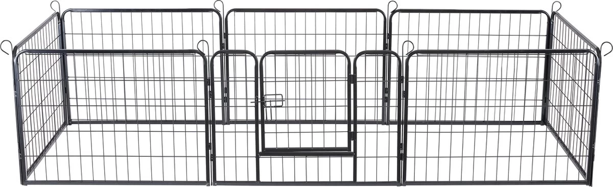 ACAZA Hondenren In 8 Panelen - Hondenkennel - Met Deur - 60 Cm Hoogte - Zwart 12 ACAZA Hondenren In 8 Panelen - Hondenkennel - Met Deur - 60 Cm Hoogte - Zwart - Afbeelding 10