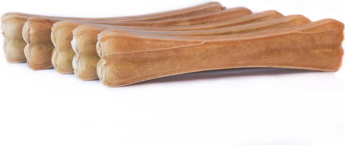 Buffelhuid Bot 25cm 5 Stuks - Hondensnacks - Kauwbotten - Runderhuid - Hondenbot - Geperst 3 Buffelhuid Bot 25cm 5 Stuks - Hondensnacks - Kauwbotten - Runderhuid - Hondenbot - Geperst