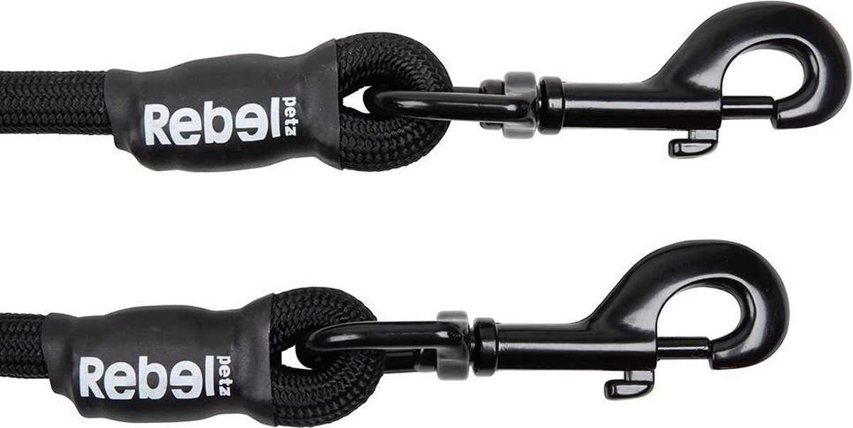 Rebel Petz - Dubbele Verstelbare Hondenriem Voor Twee Honden - Met Draaibare Sluiting En Zacht Handvat - Small En Large - Large (140 Cm Lang, Ø 12 Mm) 4 Rebel Petz - Dubbele Verstelbare Hondenriem Voor Twee Honden - Met Draaibare Sluiting En Zacht Handvat - Small En Large - Large (140 Cm Lang, Ø 12 Mm) - Afbeelding 2