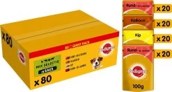 Pedigree Adult In Saus Honden Natvoer - Vier Verschillende Smaken - 80 X 100 Gr
