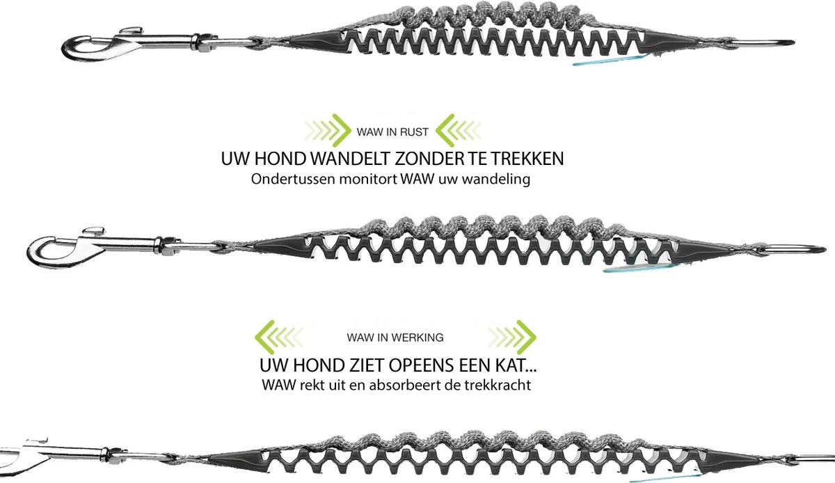 WAW Easy Dog Walk 'schokdemper' Zwart - XXL - >40 Kg 5 WAW Easy Dog Walk 'schokdemper' Zwart - XXL - >40 Kg - Afbeelding 3