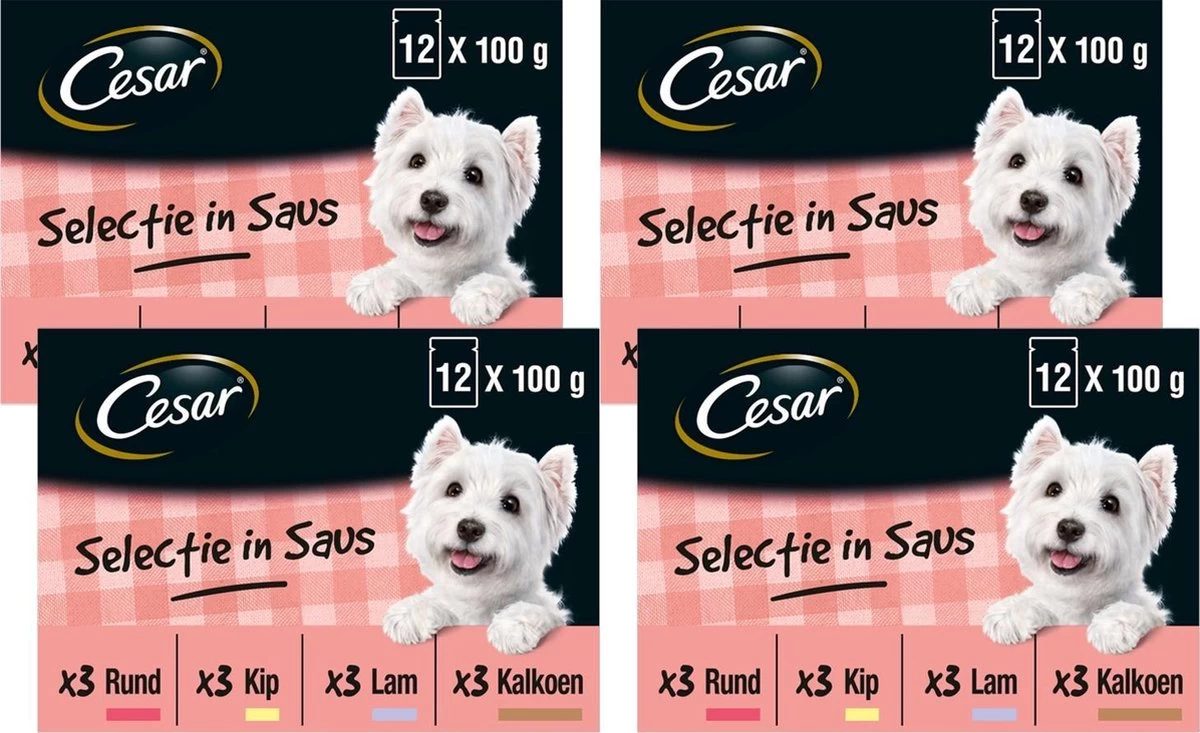 Cesar Selectie In Saus Maaltijdzakjes Honden Natvoer - Vlees En Groenten In Saus - 48 X 100 Gr 5 Cesar Selectie In Saus Maaltijdzakjes Honden Natvoer - Vlees En Groenten In Saus - 48 X 100 Gr - Afbeelding 3