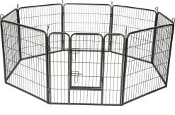 8-hoekige Puppyren Hondenren Puppykennel 80 Cm Hoog Ø 210 Cm 401717