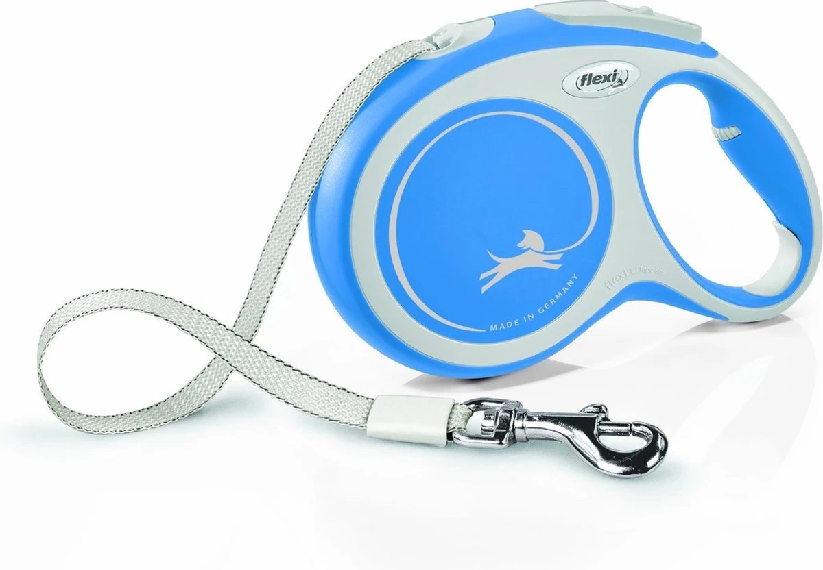 Flexi Rollijn New Comfort Tape L 8 M - Hondenriem - Blauw&Lichtgrijs 3 Flexi Rollijn New Comfort Tape L 8 M - Hondenriem - Blauw&Lichtgrijs