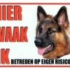 Merkloos Aluminum Waakbord: Hier Waak Ik Oud Duitse Herder -Dierenwinkel 1200x853 4