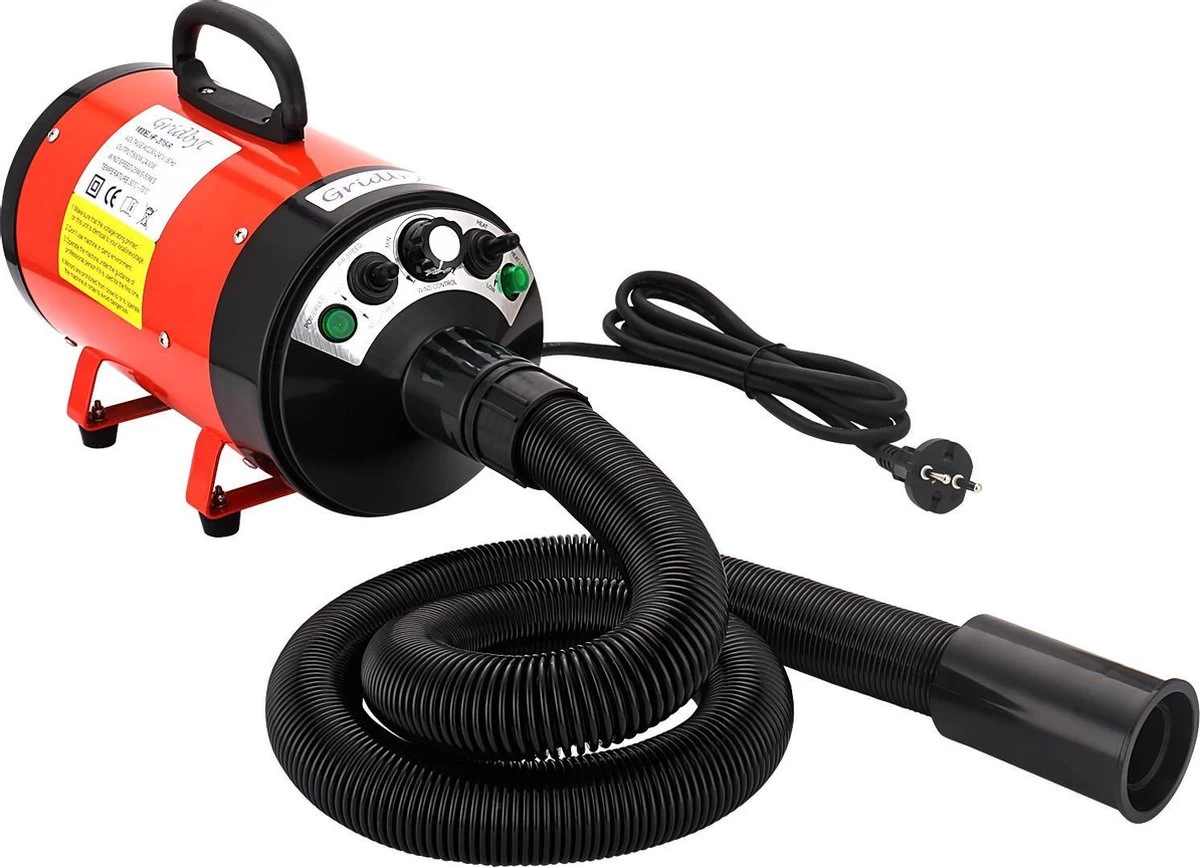 Gridbyt Professionele Hondenföhn – Waterblazer Voor Honden – Voor Een Mooie Vacht – Rood 7 Gridbyt Professionele Hondenföhn – Waterblazer Voor Honden – Voor Een Mooie Vacht – Rood - Afbeelding 5