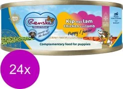 24x Renske Blik Vers Gestoomd Complete Menu Puppy Kip - Lam 95 Gr -Dierenwinkel 1200x868