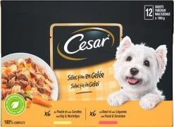 Cesar Selectie In Gelei Maaltijdzakjes Honden Natvoer - Vlees En Groenten In Gelei - 48 X 100g 9 Cesar Selectie In Gelei Maaltijdzakjes Honden Natvoer - Vlees En Groenten In Gelei - 48 X 100g -Dierenwinkel 1200x874