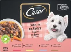 Cesar Selectie In Saus Maaltijdzakjes Honden Natvoer - Vlees En Groenten In Saus - 48 X 100 Gr 9 Cesar Selectie In Saus Maaltijdzakjes Honden Natvoer - Vlees En Groenten In Saus - 48 X 100 Gr -Dierenwinkel 1200x875