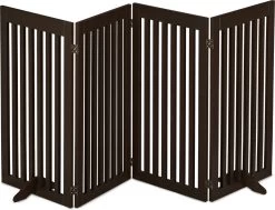 Relaxdays Veiligheidshekje Hout - 92 Cm Hoog - Kinderhek - Hondenhek - Inklapbaar - Bruin - 4 Panelen