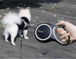 Hondenriem-Looplijn-Zwart/Grijs-8 Meter Oprol-Hond Lijn-Automatisch Rollijn -Dierenwinkel 1200x933 1