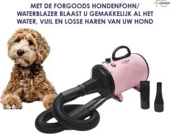 Forgoods Professionele Hondenfohn - Waterblazer Voor Honden - Hondenfohn Met 4 Opzetstukken - 2800W Verstelbaar Vermogen - Roze -Dierenwinkel 1200x942 1