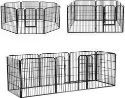 Merkloos Hondenren - Puppyren - Hondenkennel - 8 Kennelpanelen - Staal - 80 Cm Hoog - 640 Cm Omtrek - Uitbreidbaar -Dierenwinkel 1200x945 2