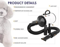 Forgoods Professionele Hondenfohn - Waterblazer Voor Honden - Hondenfohn Met 4 Opzetstukken - 2800W Verstelbaar Vermogen - Roze -Dierenwinkel 1200x954 1