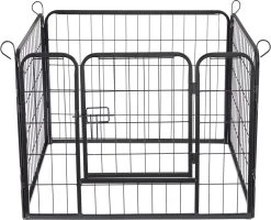 ACAZA Hondenren In 4 Panelen - Hondenkennel - Met Deur - 60 Cm Hoog - Zwart -Dierenwinkel 1200x973 1