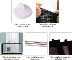 Merkloos ACE Pets – Oprolbaar Hondenrek Voor Binnen - Traphekje Hond Zonder Boren - Veiligheidshek Deurhekje - 180 X 72 Cm - Zwart -Dierenwinkel 1200x992 3