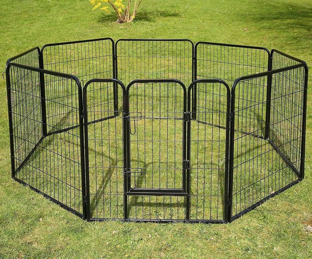 Topmast Premium Puppyren - Zwart - Hondenren - Opvouwbaar - 80 Cm Hoog - Binnen - Voor Puppy's En Honden 5 Topmast Premium Puppyren - Zwart - Hondenren - Opvouwbaar - 80 Cm Hoog - Binnen - Voor Puppy's En Honden - Afbeelding 4