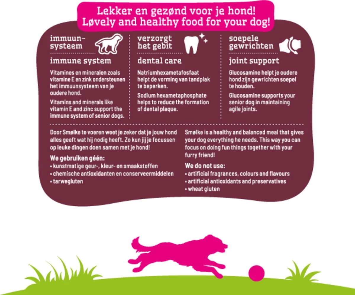Smolke Senior Maxi - Rijst & Lam - Hondenvoer - 3 Kg 7 Smolke Senior Maxi - Rijst & Lam - Hondenvoer - 3 Kg - Afbeelding 5