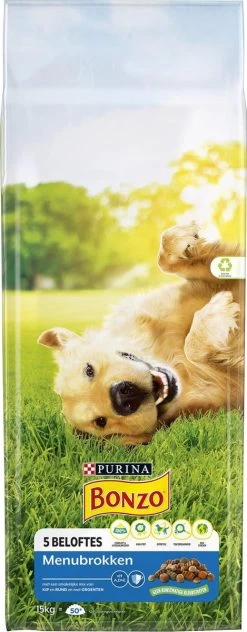Bonzo Menubrokken Adult - Hondenvoer Kip & Groenten - 15 Kg -Dierenwinkel 469x1200