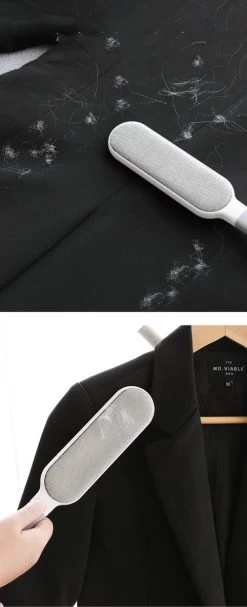 IGOODS - Pet Hair Remover - Hond & Kat Roller Brush - Dubbelzijdig Bont Ontharingsgereedschap Met Zelfreinigende Basis - Reismaatborstel - Voor Kleding - Bank - Tapijt - Autostoel GRIJS -Dierenwinkel 488x1200