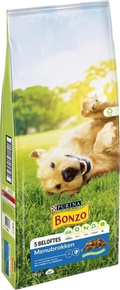 Bonzo Menubrokken Adult - Hondenvoer Kip & Groenten - 15 Kg -Dierenwinkel 497x1200