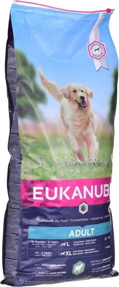 Eukanuba Dog Adult Large Breed Lam/Rice - 12 KG -Dierenwinkel 501x1200