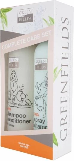 Greenfields Vacht Verzorging Set Voor Honden Shampoo, Conditioner & Droogshampoo -Dierenwinkel 552x1200