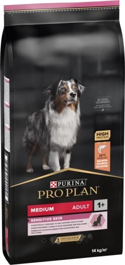 Pro Plan Medium Adult Sensitive Skin - Honden Droogvoer - Zalm - 14 Kg -Dierenwinkel 568x1200
