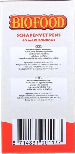 Biofood BF Petfood Schapenvet Bonbons Pens 40 Stuks 9 Biofood BF Petfood Schapenvet Bonbons Pens 40 Stuks -Dierenwinkel 586x1200 1