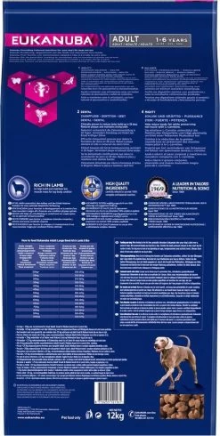 Eukanuba Dog Adult Large Breed Lam/Rice - 12 KG -Dierenwinkel 605x1200