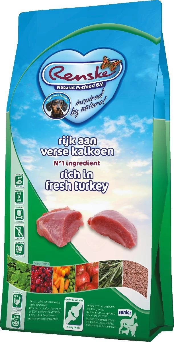 Renske Super Premium Senior Kalkoen Graanvrij 12 KG 10 Renske Super Premium Senior Kalkoen Graanvrij 12 KG - Afbeelding 8