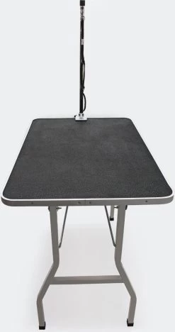 Honden Trimtafel Met Enkele Aanlijnoptie, 760 Mm Hoog, Inklapbaar; Kniptafel - Wastafel Met Lus Zwart / Grijs - Verzorgingstafel Voor Huisdieren - Multistrobe