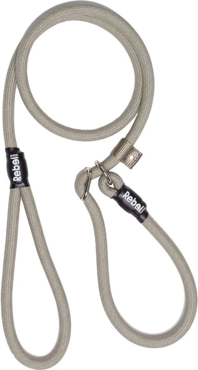 Rebel Petz - Honden Trainingslijn Met Halsband - Taupe, Zwart, Groen & Oranje - Maat Small Of Large - Kleur: Taupe, Maat: Large 3 Rebel Petz - Honden Trainingslijn Met Halsband - Taupe, Zwart, Groen & Oranje - Maat Small Of Large - Kleur: Taupe, Maat: Large