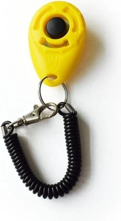 Merkloos Petshop ACE – Clicker – Hond – Training – Honden Training – Met Bevestiging - Geel