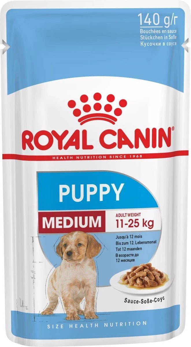 Royal Canin Shn Medium Puppy Pouch - Hondenvoer - 10 X 140 G 3 Royal Canin Shn Medium Puppy Pouch - Hondenvoer - 10 X 140 G