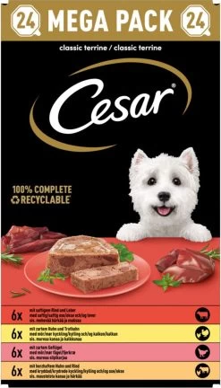 Cesar Classic Mix Paté Hondenvoer Maaltijdkuipjes 24 X 150 G -Dierenwinkel 686x1200 1