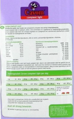 Cavom Compleet Hondenvoer Light - 5 Kg -Dierenwinkel 745x1200 1